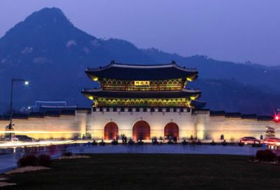 Gwanghwamun Square at Night